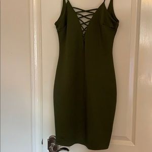 Olive green sexy dress